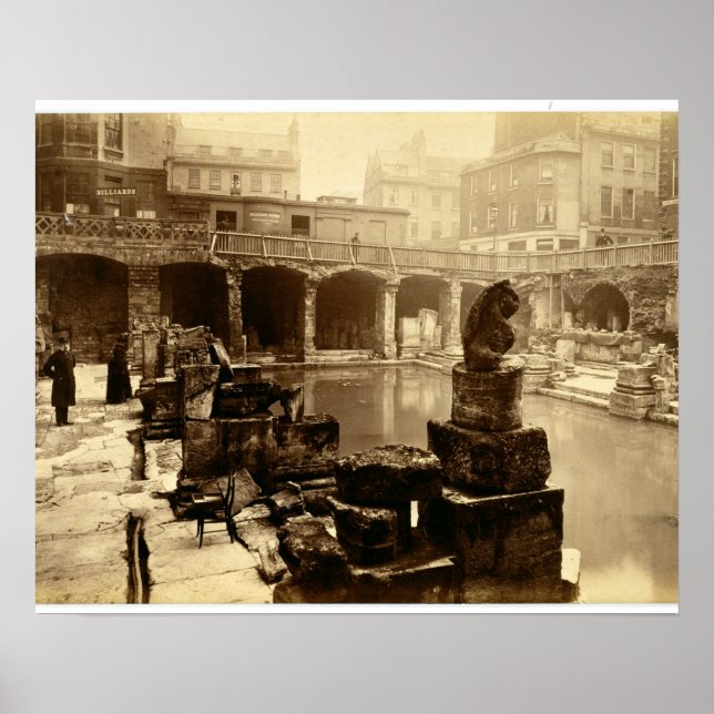 Das Große Römische Bad, Bad (b/w Foto) Poster (Vorne)