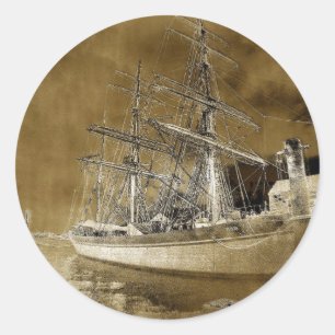 Das große Schiff ...Elissa bedrückte Round Sticker