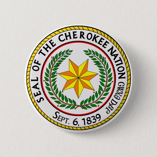 Das große Siegel der Cherokee-Nation Oklahoma Button (Vorderseite)
