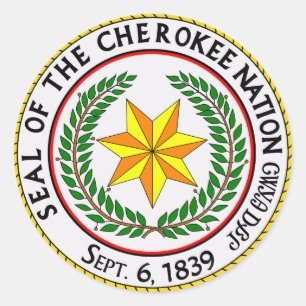 Das große Siegel der Cherokee-Nation Oklahoma Runder Aufkleber