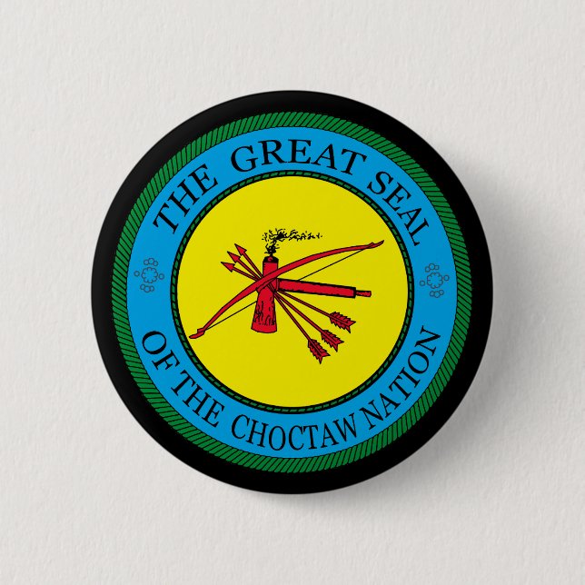Das große Siegel der Choctaw-Nation von Oklahoma Button (Vorderseite)