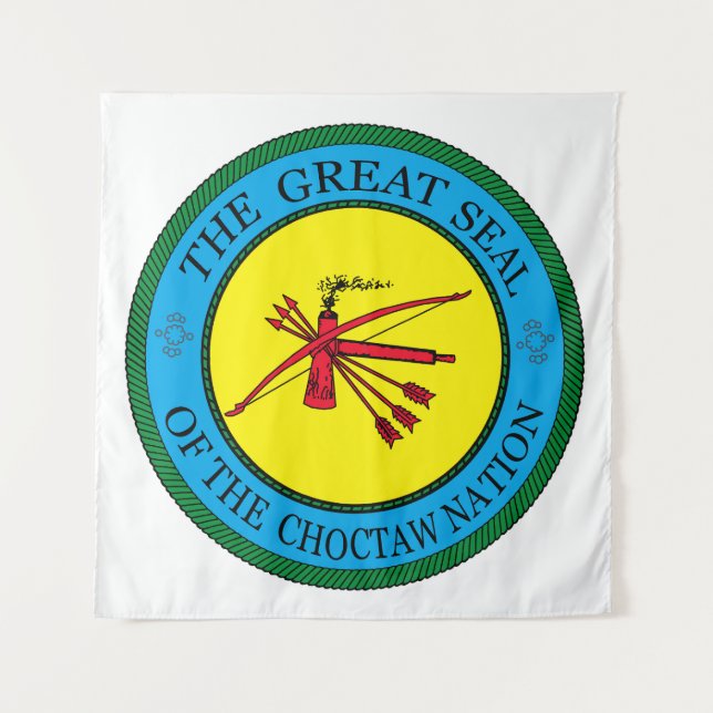 Das große Siegel der Choctaw-Nation von Oklahoma Wandteppich (Vorderseite)