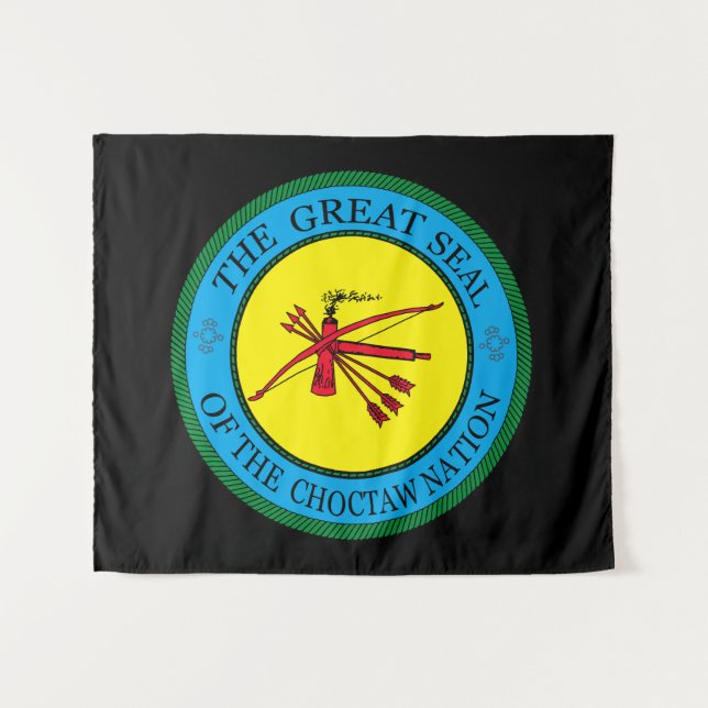 Das große Siegel der Choctaw-Nation von Oklahoma Wandteppich (Vorderseite (Horizontal))