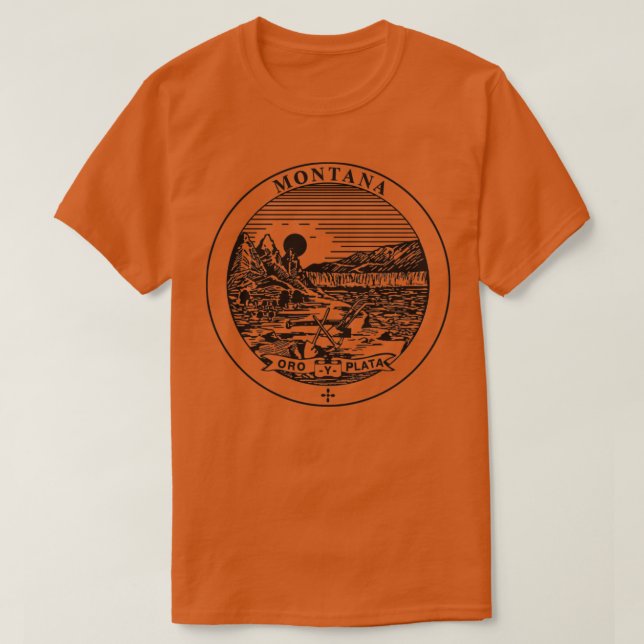 Das große Siegel des Staat von Montana blk T-Shirt (Design vorne)