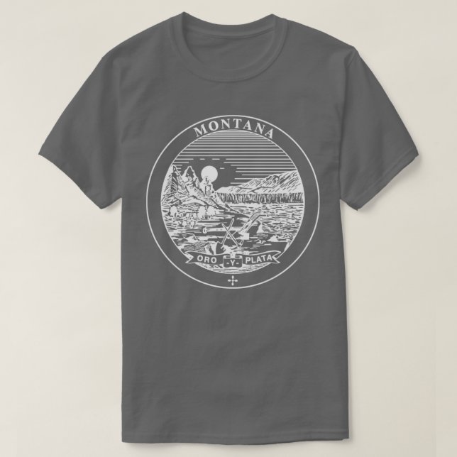 Das große Siegel des Staat von Montana, was T-Shirt (Design vorne)