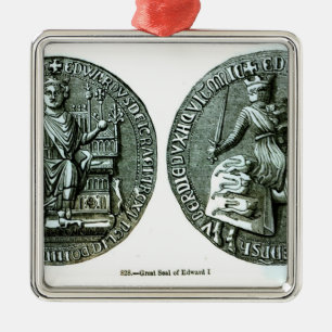 Das große Siegel von Edward I Silbernes Ornament