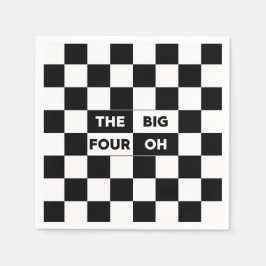 Das große Vier-Ach-Schwarz-Weiß-Muster Serviette