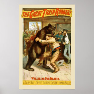 Das großer Zug-Raub-Vintage Plakat