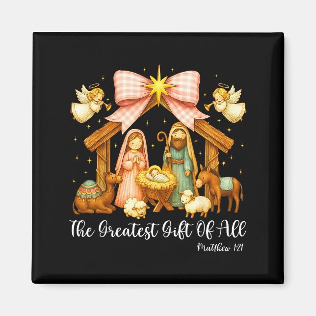 Das größte Geschenk aller Weihnachtskrippen christ Magnet (Vorne)