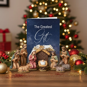 Das größte Geschenk Christlicher Krippen Feiertagskarte