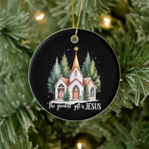 Das größte Geschenk ist Jesus Weihnachtskirche Chr Keramik Ornament