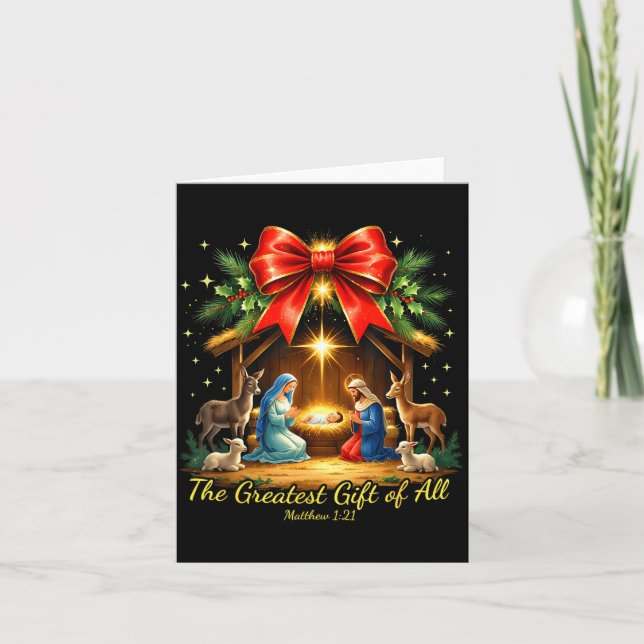Das größte Geschenk von allen Weihnachts-Christlic Karte (Vorderseite)
