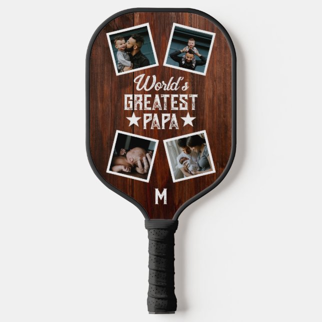 Das größte Monogramm-Papier-Collage der Welt Pickleball Schläger (Vorderseite)