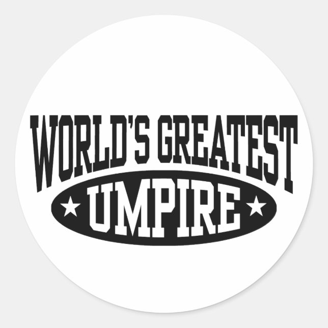 Das größte Umpire der Welt Runder Aufkleber (Vorderseite)