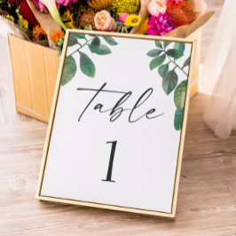 Das Grün von Aquarellen. Hochzeitsschrift für grün Tischnummer