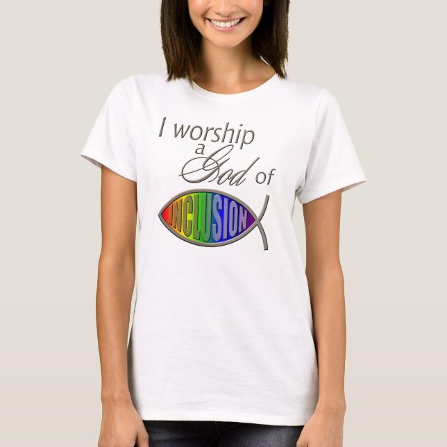 Das grundlegende T-Shirt der Frauen: Ich bete (Vorderseite)