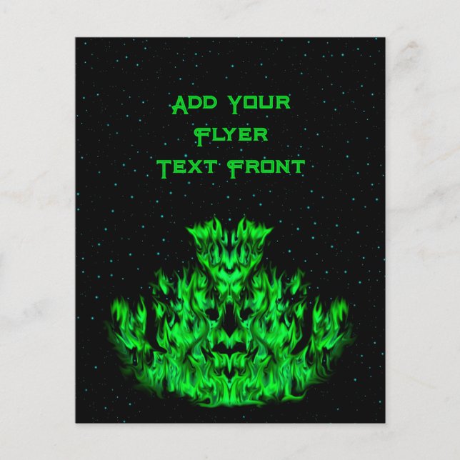 Das grüne Flammenmonster im Sternenhimmel Flyer (Vorne)
