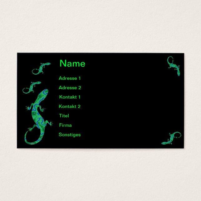 Das grüne Gecko Art Déco (Vorderseite)