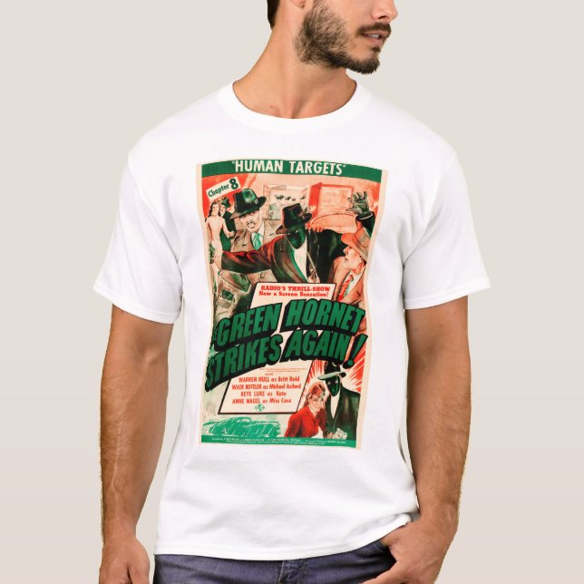 DAS GRÜNE HORNET STRIKT WIEDER! Hollywood Film Ad  T-Shirt (Vorderseite)
