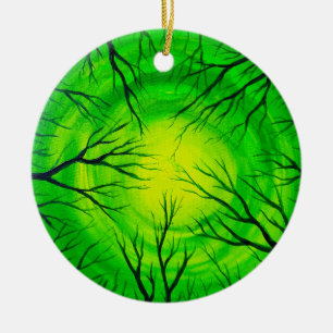 Das grüne Licht des Waldes Keramik Ornament