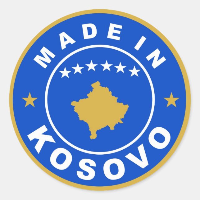 das Gütesiegel der Kosovo-Länderflagge rund Runder Aufkleber (Vorderseite)
