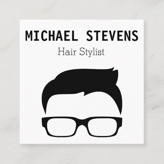 Das Haar-Stylist der einfachen u. hoch Quadratische Visitenkarte (Vorderseite)