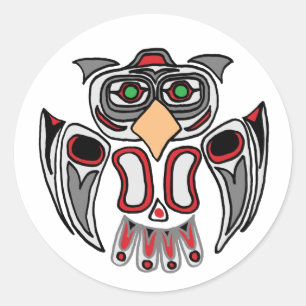 Das Haida-Owl Runder Aufkleber