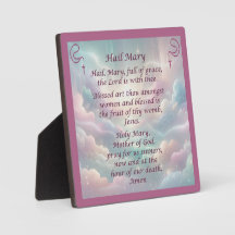 Das Hail Mary Gebet auf der Plaque