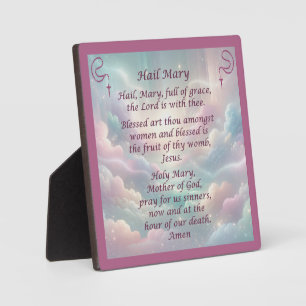 Das Hail Mary Gebet auf der Plaque Fotoplatte