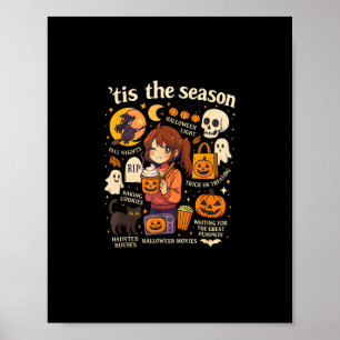 Das Halloween-Anime-Icons-Design der Saison Poster