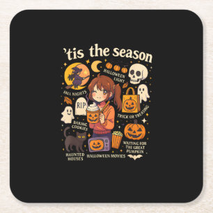 Das Halloween-Anime-Icons-Design der Saison Rechteckiger Pappuntersetzer