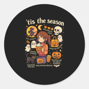 Das Halloween-Anime-Icons-Design der Saison Runder Aufkleber