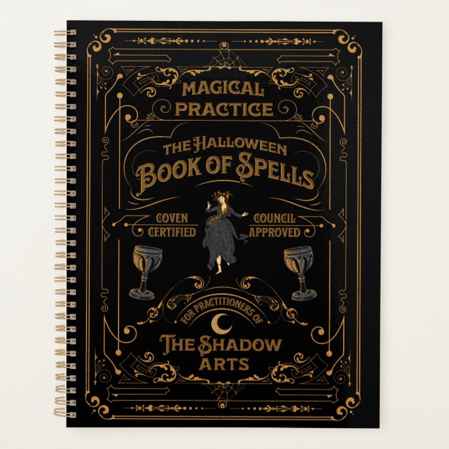 Das Halloween-Buch Zauber Spiral Goth Planner Planer (Vorderseite)
