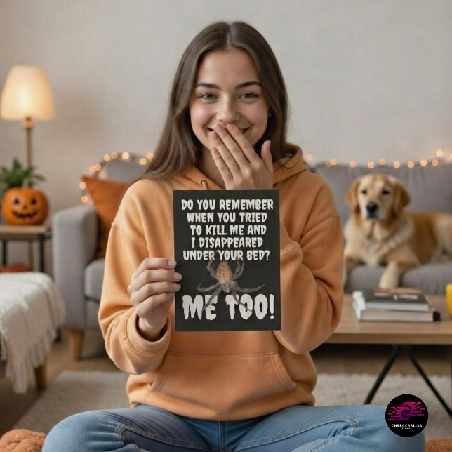 Das Halloween der Spinne Karte (She thought it was gone. The spider thought otherwise.)