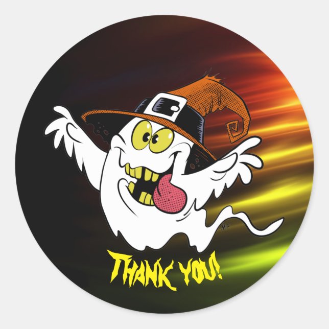 Das Halloween Ghost-Ghost-Dankeschön an alle, die  Runder Aufkleber (Vorderseite)