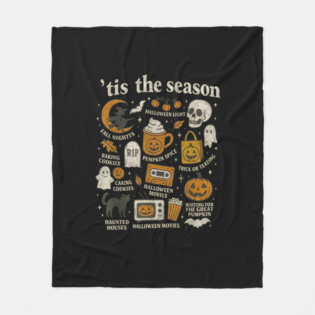 Das Halloween-Icons-Design der Saison Fleecedecke (Vorderseite)