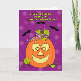 Das Halloween-Kürbis-Prinzessin des Babys erste Karte