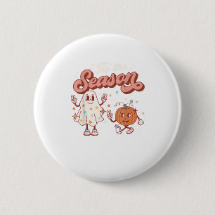 Das Halloween-Party der Saison Retro ist lustig gr Button