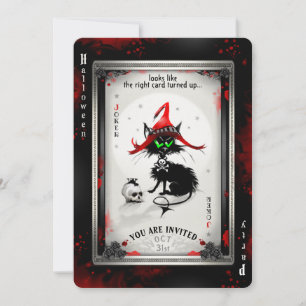 Das Halloween-Spiel auf dem Black Cat-Joker Einladung