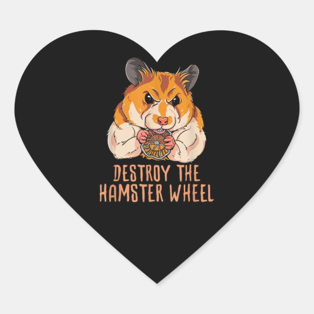 Das Hamsterrad zerstören Herz-Aufkleber (Vorderseite)