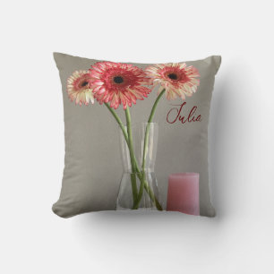 Das Happy Gerbera Pink Blume Foto +Individuelle Na Kissen