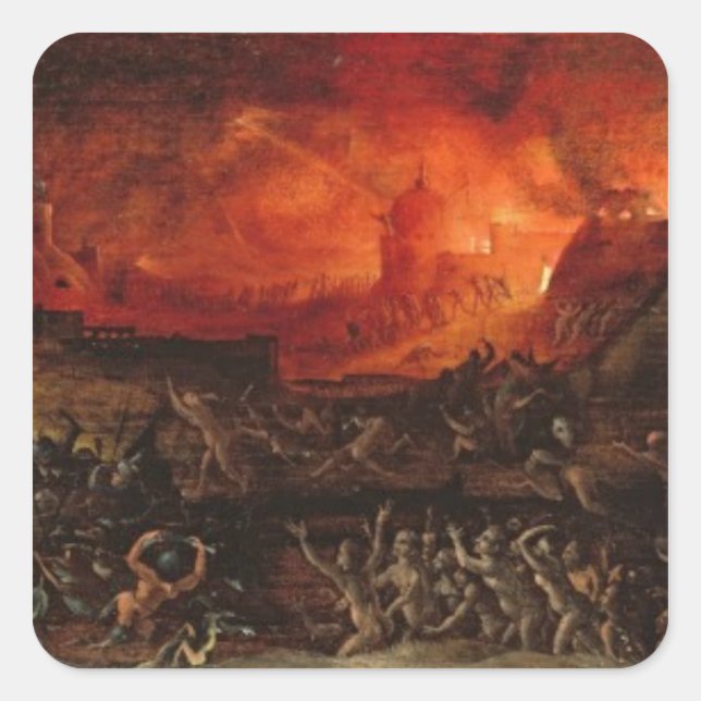 Das Harrowing der Hölle Quadratischer Aufkleber (Vorderseite)