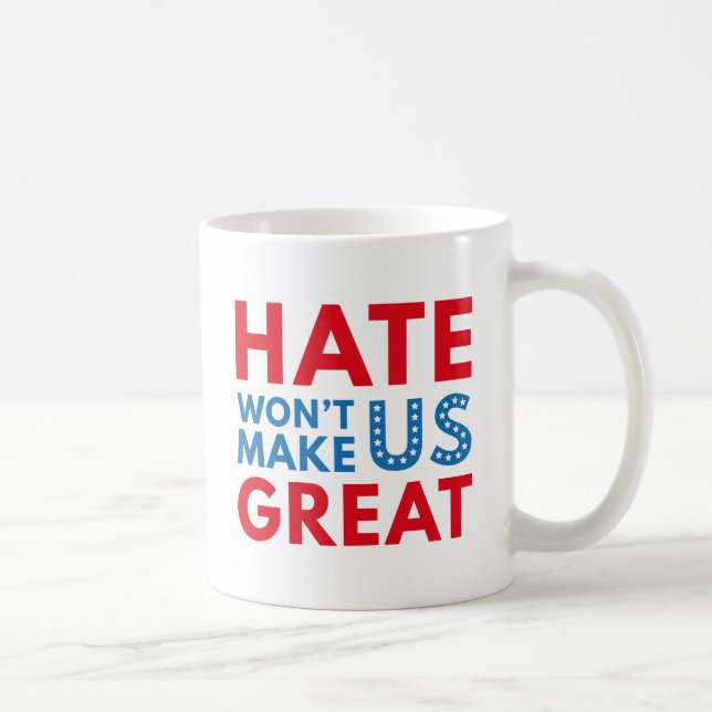 Das Hass wird uns nicht groß machen Kaffeetasse (Rechts)