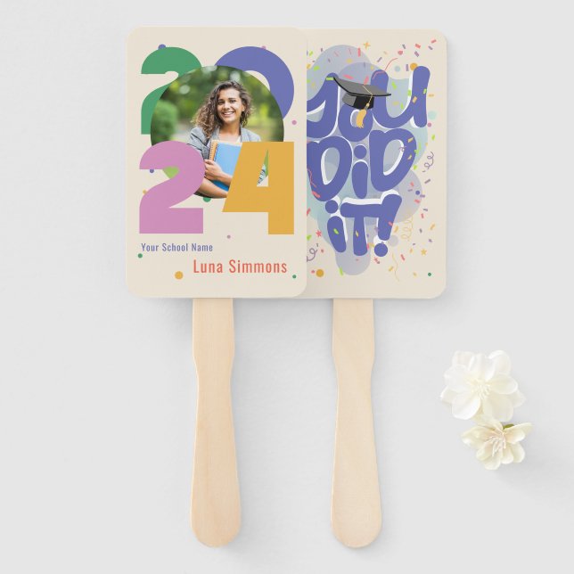 "Das hast du getan!" Klasse des Personalisierten F Fächer (Vorne und Hinten)