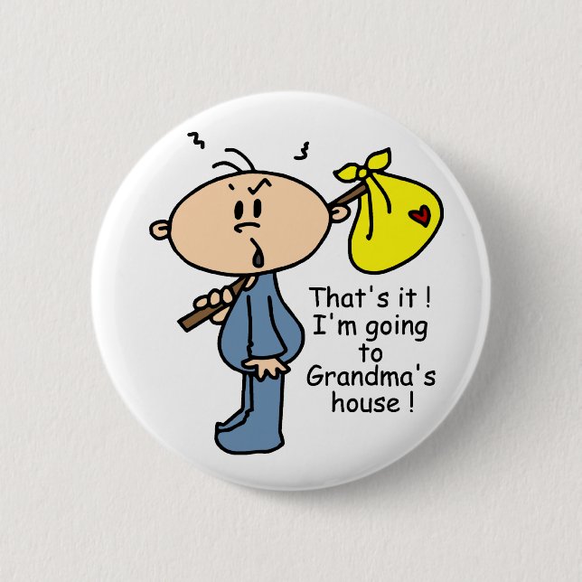 Das Haus-Baby der Großmutter (BLAU) Button (Vorderseite)