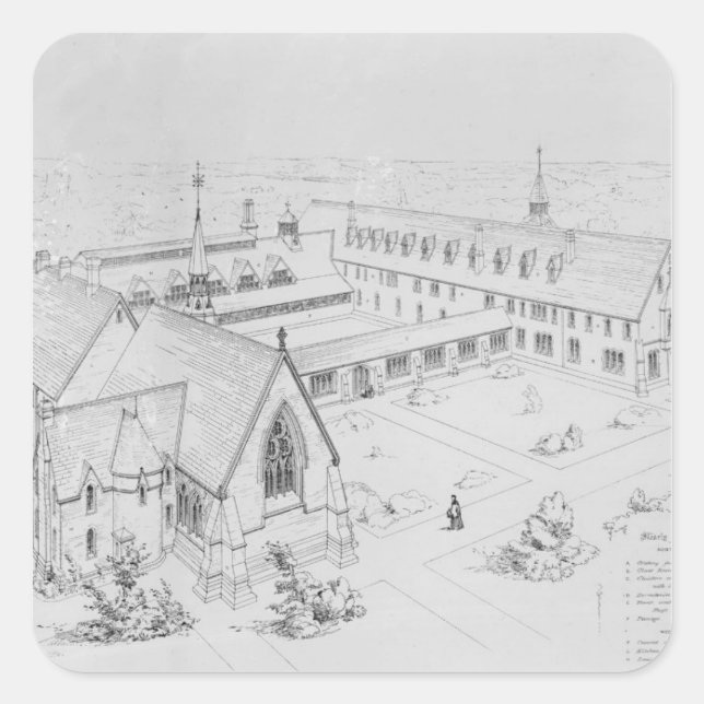 Das Haus der Gnade, Clewer Quadratischer Aufkleber (Vorderseite)