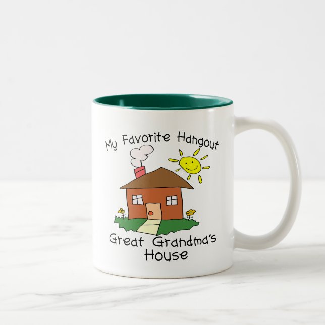 Das Haus der Lieblingstreffpunkt-großen Großmutter Zweifarbige Tasse (Rechts)