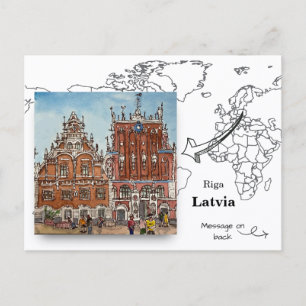 Das Haus der Schwarzenhäupter, Riga Lettland Postkarte