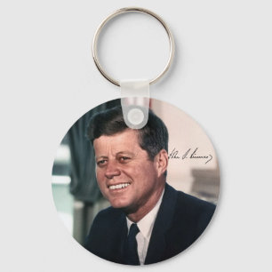 Das Haus-Farbporträt John F. Kennedy Schlüsselanhänger