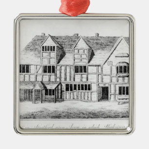 Das Haus in Stratford-nach-Avon Silbernes Ornament